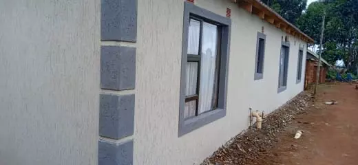 Exterior side wall of a newly built or renovated house